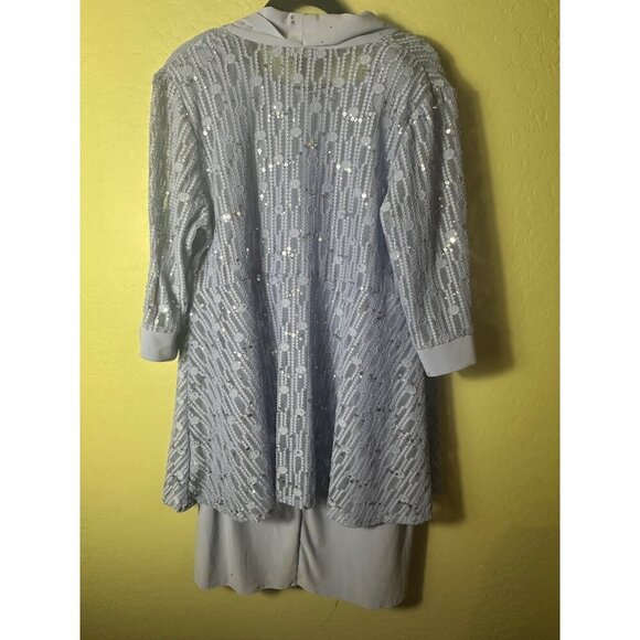 NWT R&M Richards Plus Size Circle Mesh Patterned Jacket Dress, Periwinkle 16W - Picture 4 of 6
